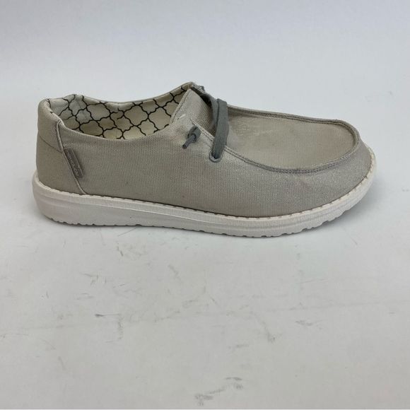 HEY DUDE Women's Wendy Sparkling Shoes Color Pearl Gray SZ 6 - Picture 5 of 10